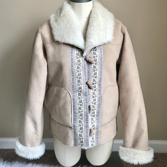 Coldwater Creek Suede and Faux Fur Jacket - Picture 1 of 10
